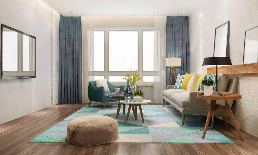 Inspirasi Desain Ruang Tamu Elegan dengan Lantai Keramik Bermotif Kayu